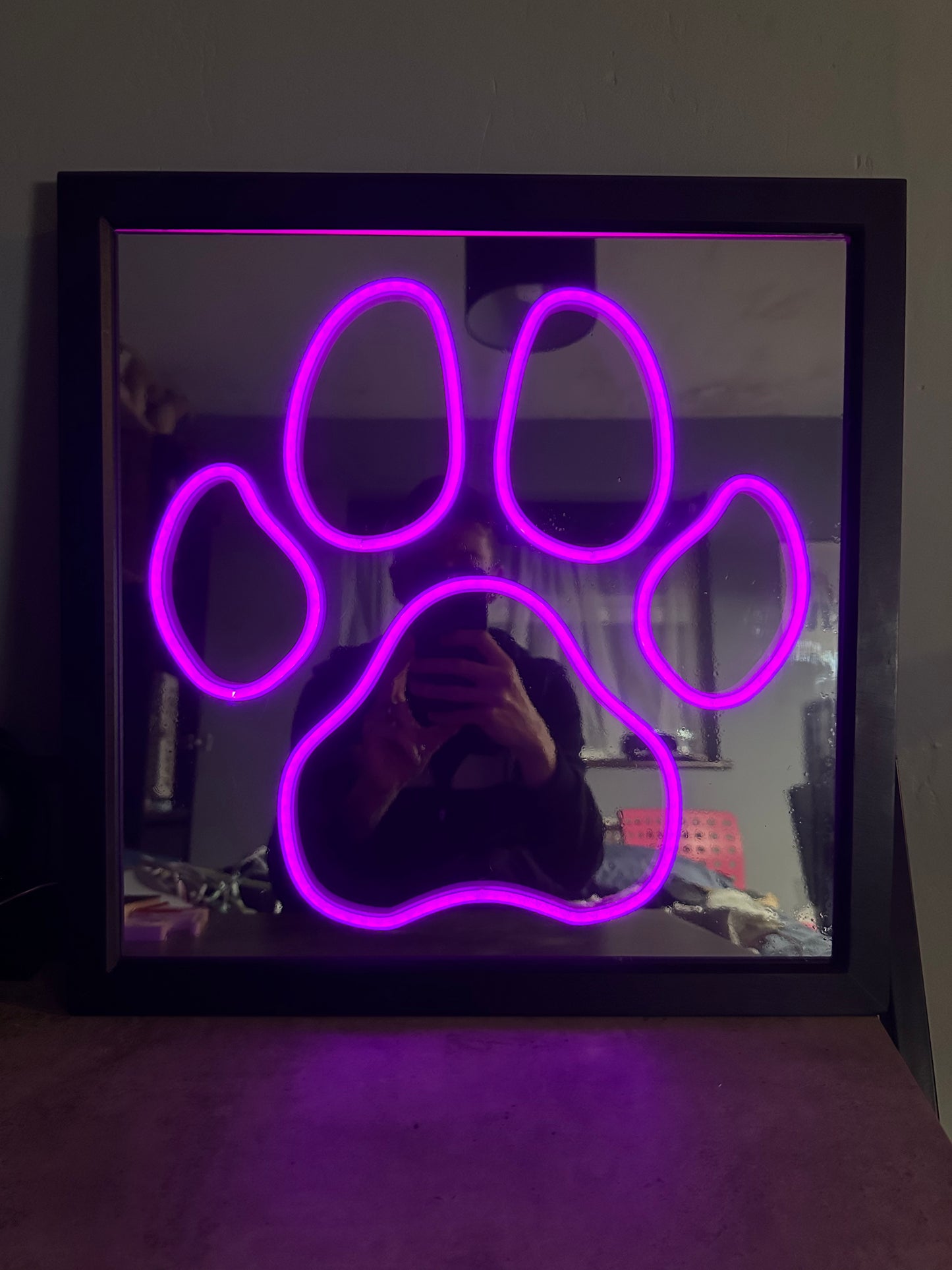 Pup Paw Hidden Message Glow Mirror