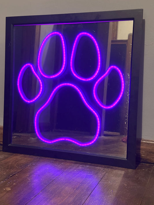 Pup Paw Hidden Message Glow Mirror