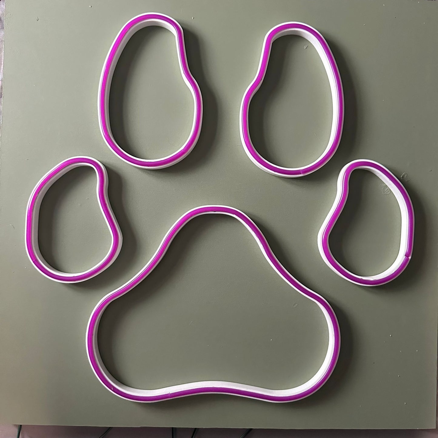 Neon Pup Paw Print 50cm x 50cm